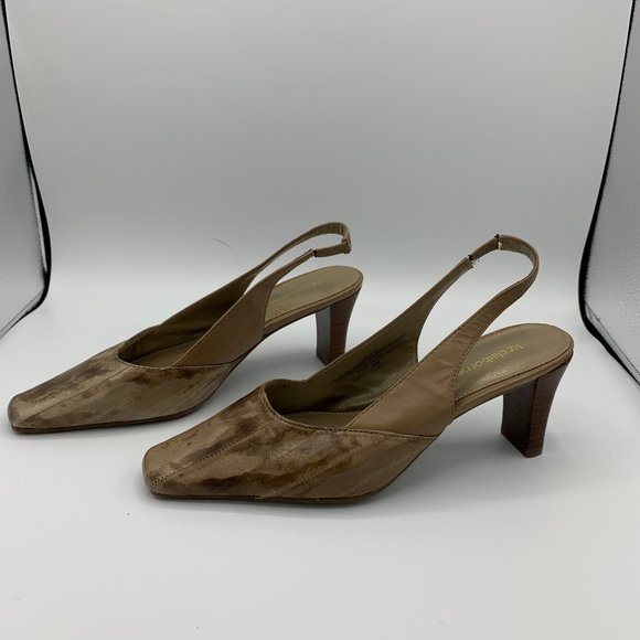 Liz Claiborne Abeline Marbled Leather Slingbacks - Picture 2 of 9